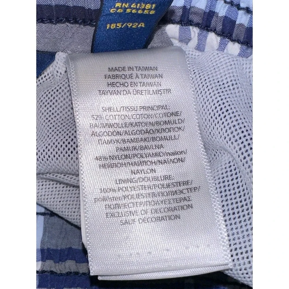 Polo Ralph Lauren‎ Swim Trunks XL Blue Plaid Lined 5